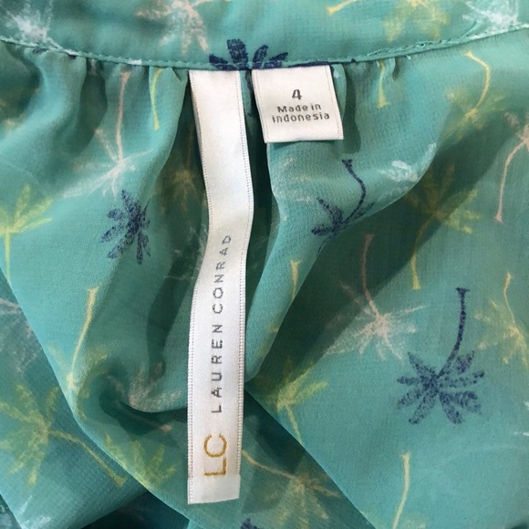 Lauren Conrad Sheer Palm Tree Dress & Slip Size 4 - Picture 6 of 8